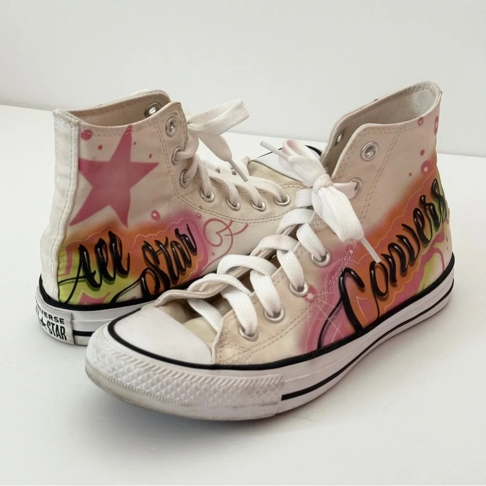 Chuck Taylor All Star Converse Airbrush Graffiti Size Women 7 | Men 5 - Picture 4 of 13